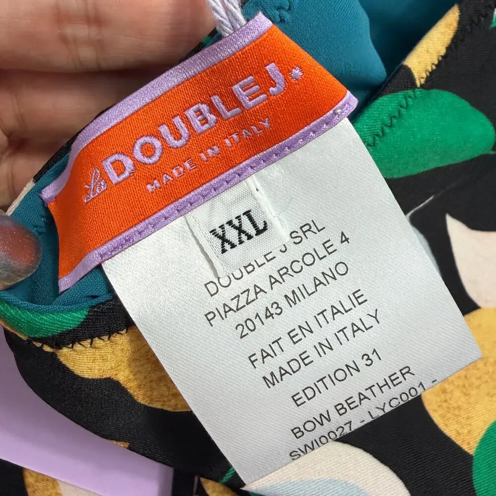 LA DOUBLEJ Bow Bather Orchard Swimsuit XXL US 12 NWT